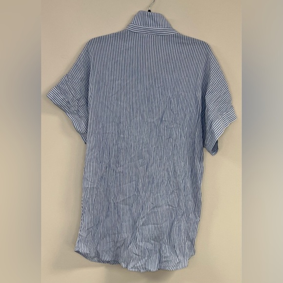 Cupshe Analia Dolman Sleeve Stripe Shirt Collar Oversized Dress - Picture 4 of 8